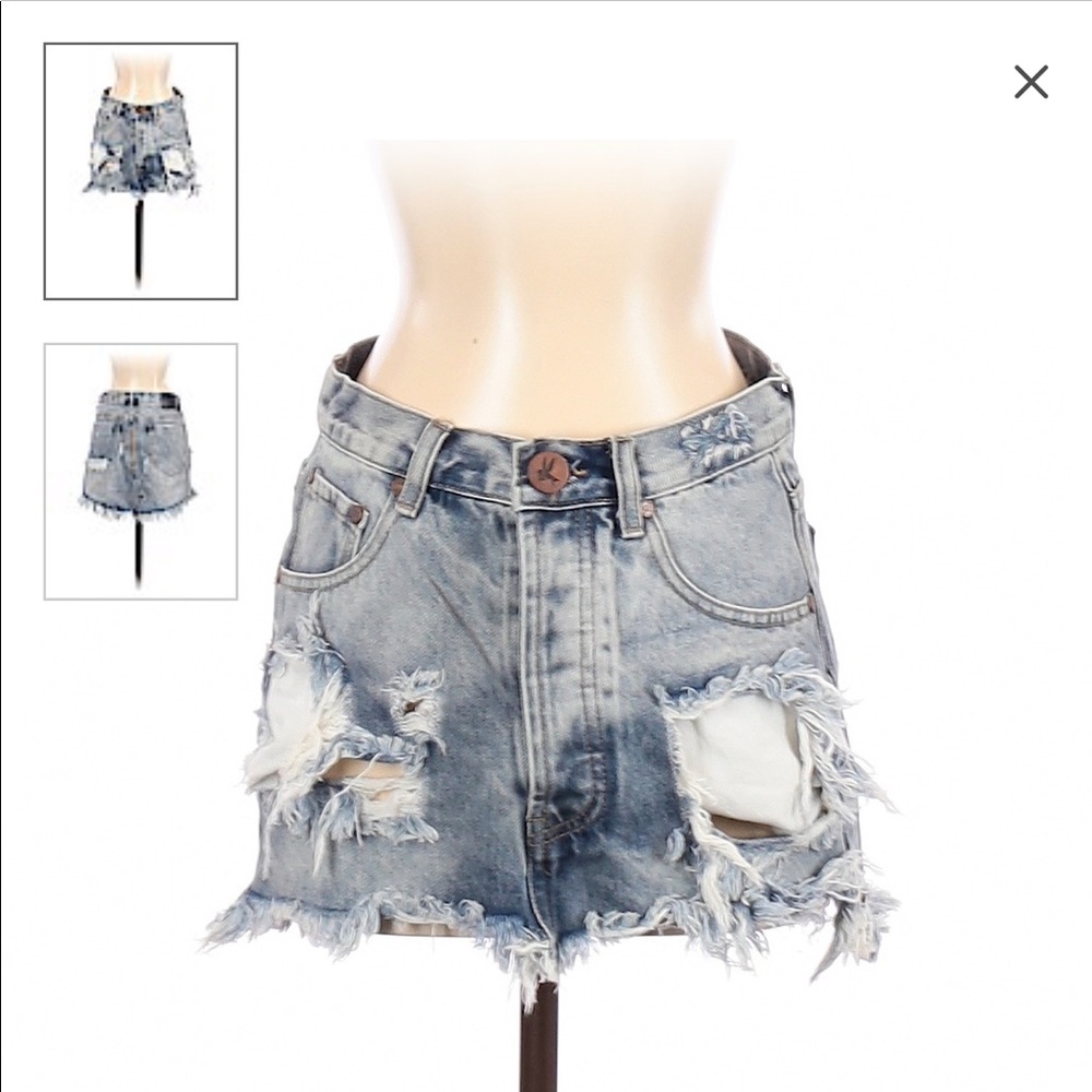 One Teaspoon Junkyard denim skirt